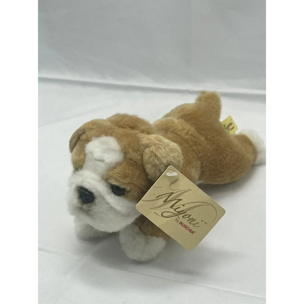 Miyoni Aurora Old English Bulldog beanbag plush 8” With Tag Stuffed Animal Toy
